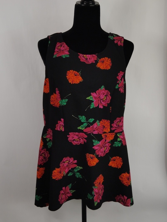 torrid Tops - Torrid Ponte Floral Hi-lo Peplum Top